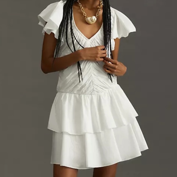 Brand New LOVE THE LABEL MINETTE RUFFLED MINI DRESS - Picture 4 of 11